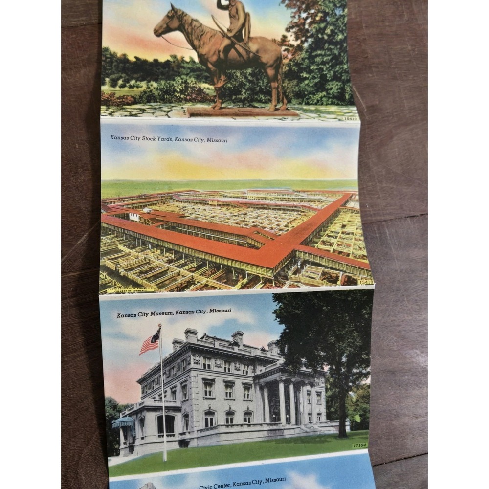 40s Vintage SOUVENIR FOLDER of GREATER KANSAS CITY Postcard Album, Attractions - Picture 10 of 14
